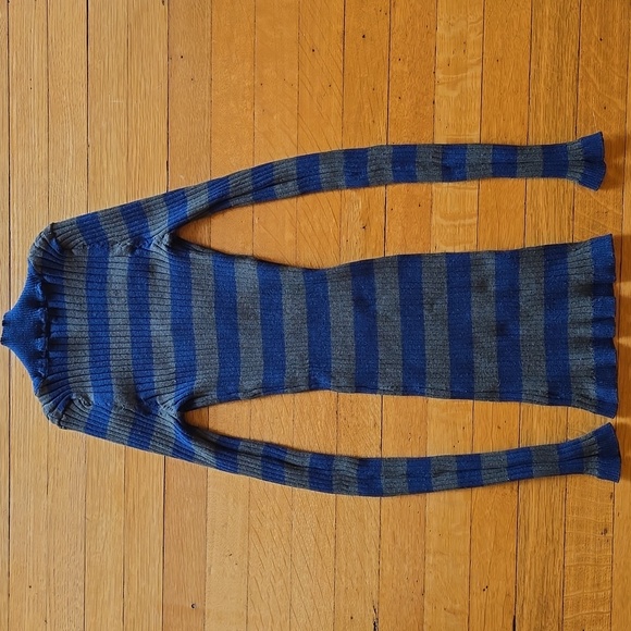 Poof, Ribbed Knit Bodycon Tunic Top, EUC, Navy & Olive, Women's S - Picture 2 of 11